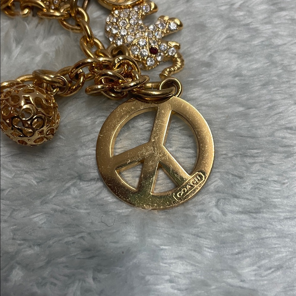 Vintage Coach ‘Peace & Love’ Charm Bracelet - Picture 8 of 13